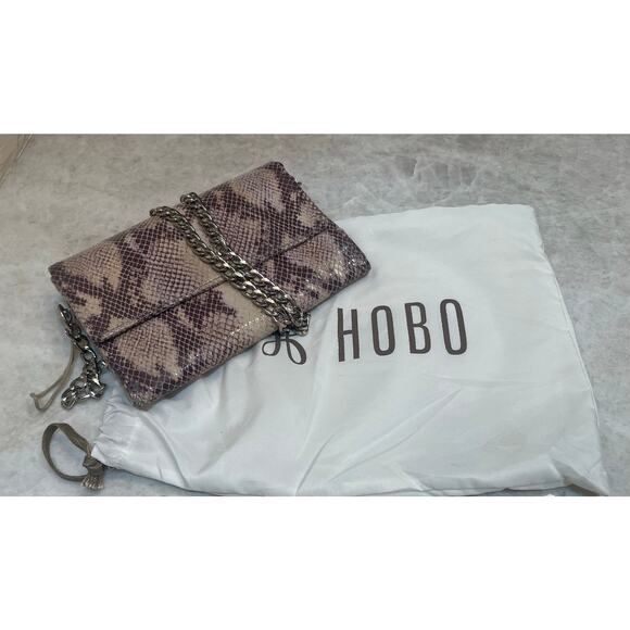Hobo snakeskin clutch beige taupe leather - Picture 1 of 16